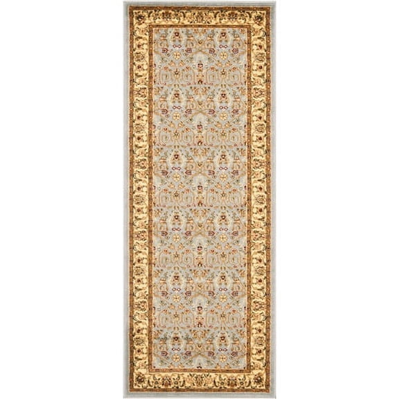 SAFAVIEH Lyndhurst Pearl Traditional Bordered Runner Rug, Light Blue/Ivory, 2'3" x 16'