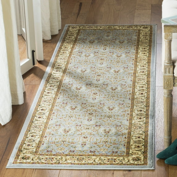 SAFAVIEH Lyndhurst Pearl Traditional Bordered Runner Rug, Light Blue/Ivory, 2'3" x 19'