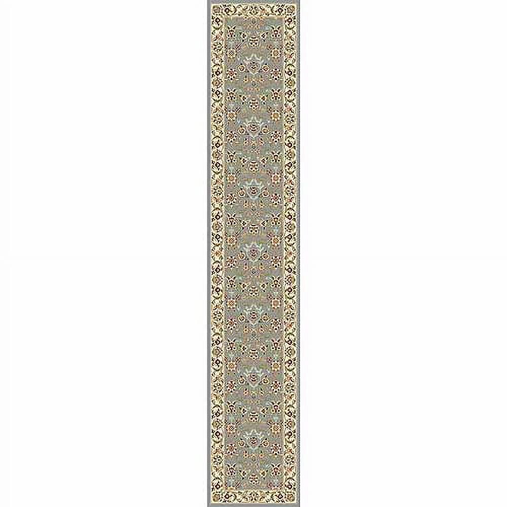 Light Blue and Ivory Traditional Persian Runner Rug
