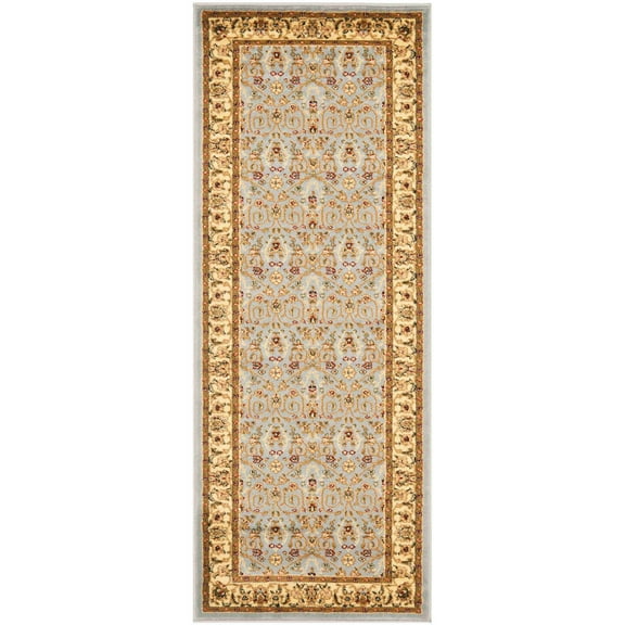 SAFAVIEH Lyndhurst Pearl Traditional Bordered Runner Rug, Light Blue/Ivory, 2'3" x 7'