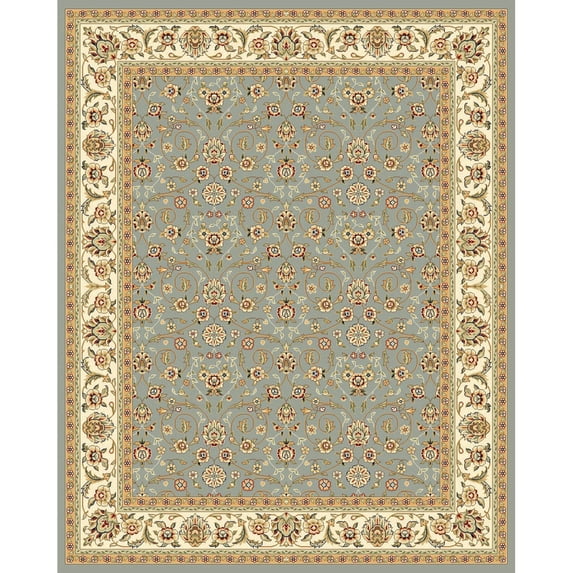 SAFAVIEH Lyndhurst Pearl Traditional Bordered Runner Rug, Light Blue/Ivory, 2'3" x 9'
