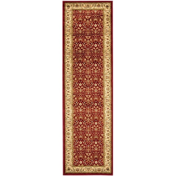 SAFAVIEH Lyndhurst Pearl Traditional Bordered Runner Rug, Red/Ivory, 2'3" x 10'