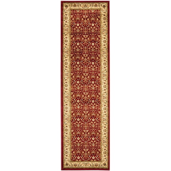 SAFAVIEH Lyndhurst Pearl Traditional Bordered Runner Rug, Red/Ivory, 2'3" x 10'
