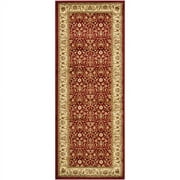 SAFAVIEH Lyndhurst Pearl Traditional Bordered Runner Rug, Red/Ivory, 2'3" x 16'