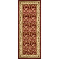SAFAVIEH Lyndhurst Pearl Traditional Bordered Runner Rug, Red/Ivory, 2'3" x 20'