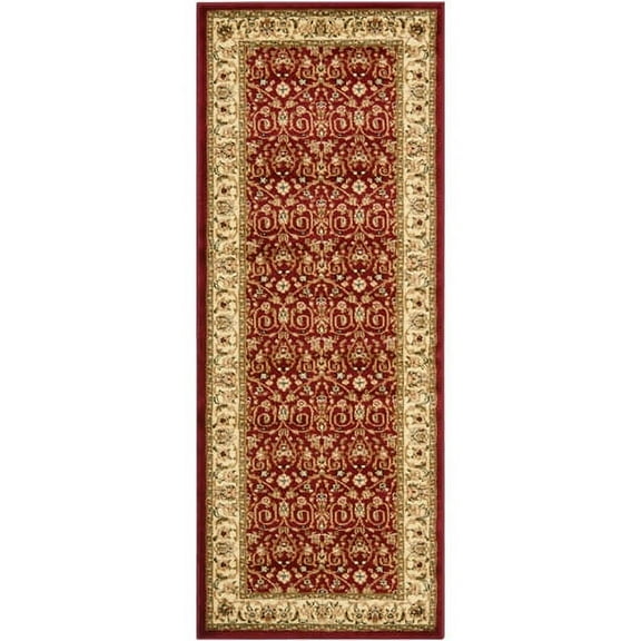 SAFAVIEH Lyndhurst Pearl Traditional Bordered Runner Rug, Red/Ivory, 2'3" x 20'