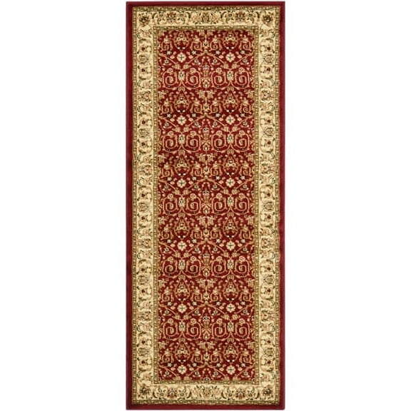 SAFAVIEH Lyndhurst Pearl Traditional Bordered Runner Rug, Red/Ivory, 2'3" x 22'