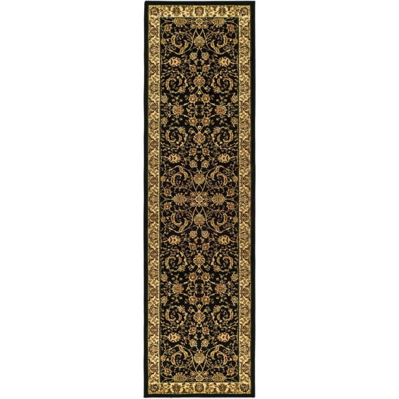 SAFAVIEH Lyndhurst Priscilla Traditional Bordered Runner Rug, Black/Ivory, 2'3" x 10'