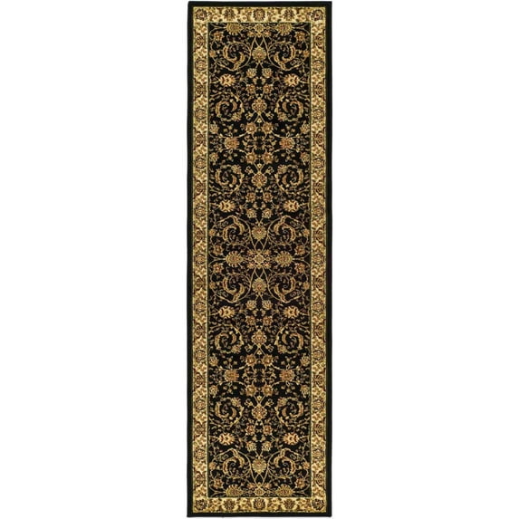 SAFAVIEH Lyndhurst Priscilla Traditional Bordered Runner Rug, Black/Ivory, 2'3" x 10'