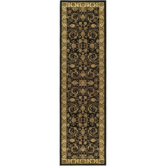SAFAVIEH Lyndhurst Priscilla Traditional Bordered Runner Rug, Black/Ivory, 2'3" x 14'