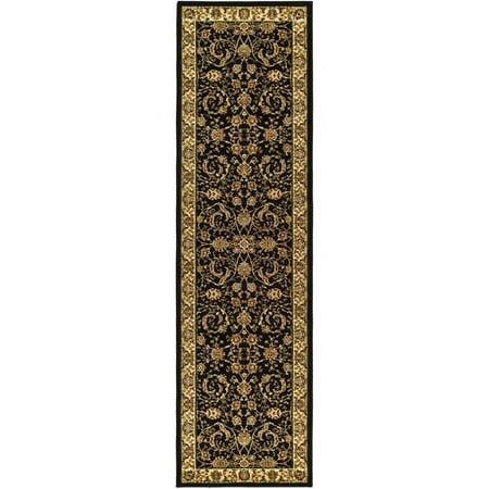 SAFAVIEH Lyndhurst Priscilla Traditional Bordered Runner Rug, Black/Ivory, 2'3" x 20'