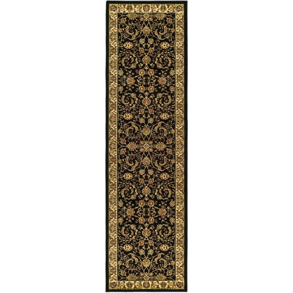 SAFAVIEH Lyndhurst Priscilla Traditional Bordered Runner Rug, Black/Ivory, 2'3" x 6'
