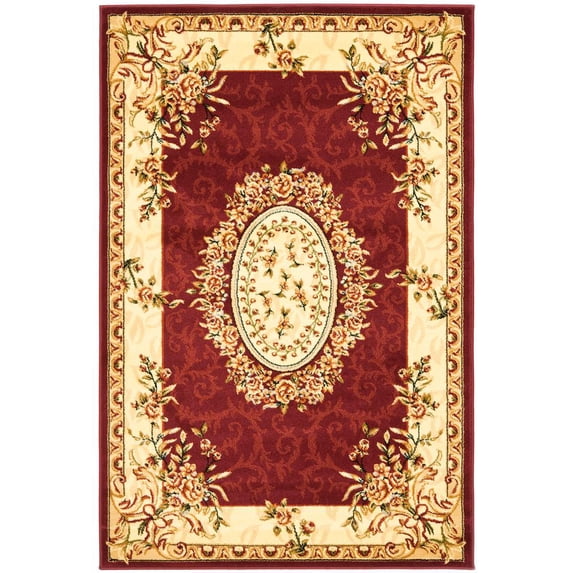 SAFAVIEH Lyndhurst Regina Traditional Bordered Area Rug, Red/Ivory, 4' x 6'