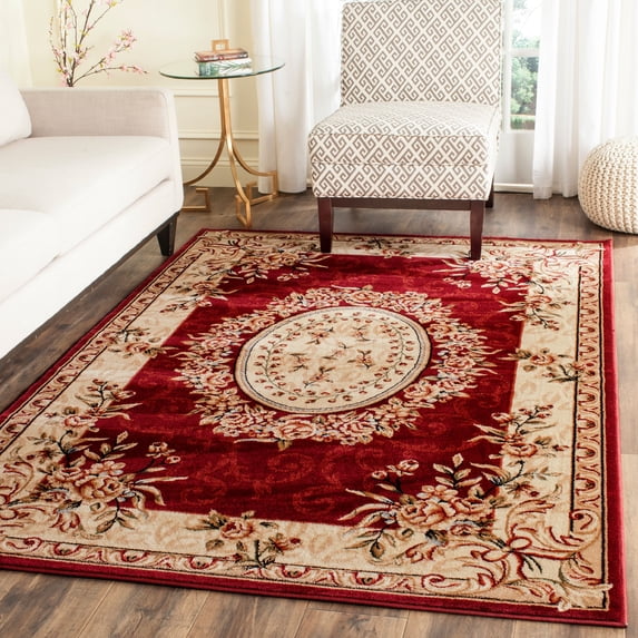 SAFAVIEH Lyndhurst Regina Traditional Bordered Area Rug, Red/Ivory, 6' x 9'