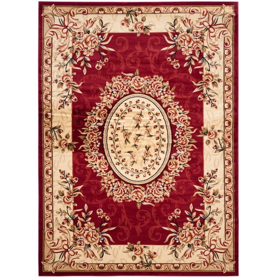 SAFAVIEH Lyndhurst Regina Traditional Bordered Area Rug, Red/Ivory, 8' x 11'