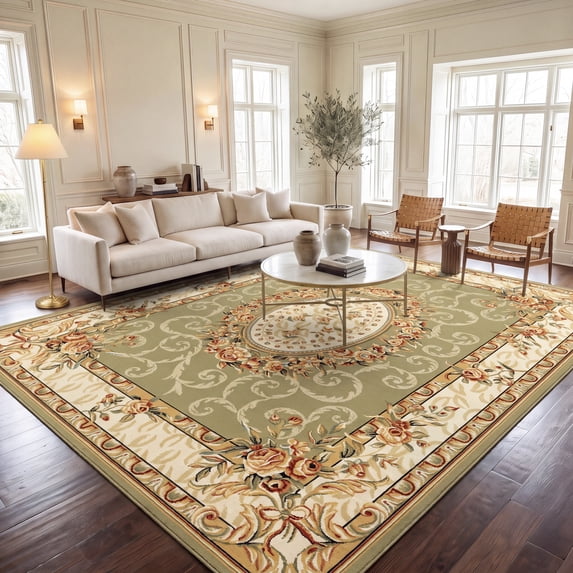 Safavieh Lyndhurst Regina Floral Area Rug, Sage/Ivory, 5'3" x 7'6"