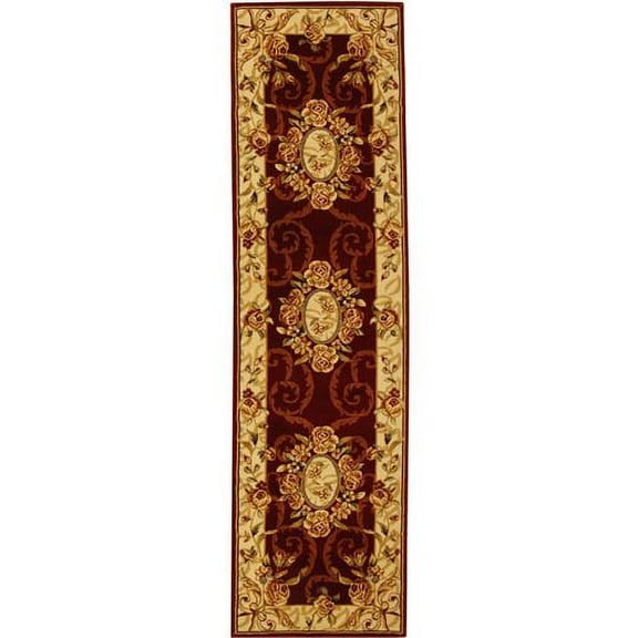 SAFAVIEH Lyndhurst Regina Traditional Bordered Runner Rug, Red/Ivory, 2'3" x 6'