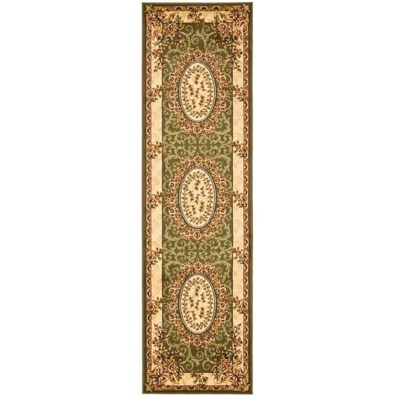 SAFAVIEH Lyndhurst Regina Traditional Bordered Runner Rug, Sage/Ivory, 2'3" x 6'
