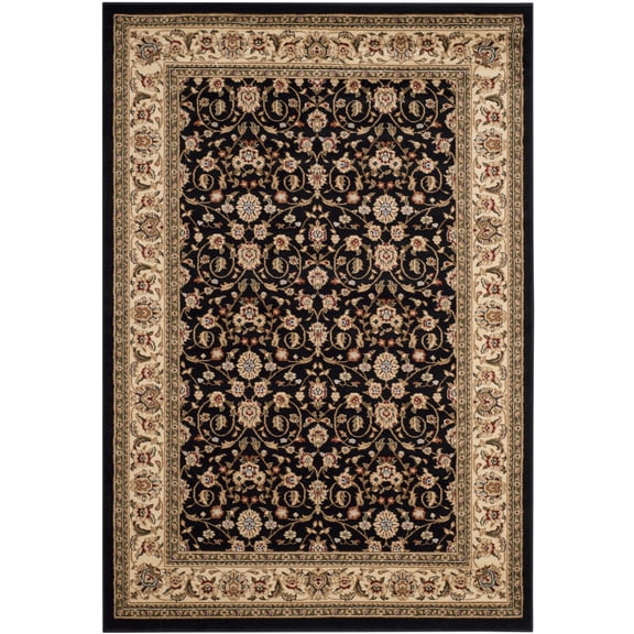 SAFAVIEH Lyndhurst Sarah Floral Area Rug, Black/Ivory, 6' x 9'