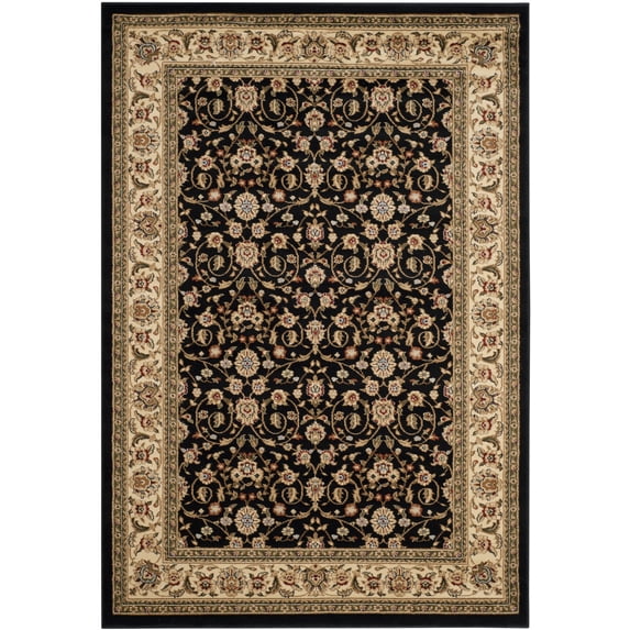 SAFAVIEH Lyndhurst Sarah Floral Area Rug, Black/Ivory, 6' x 9'