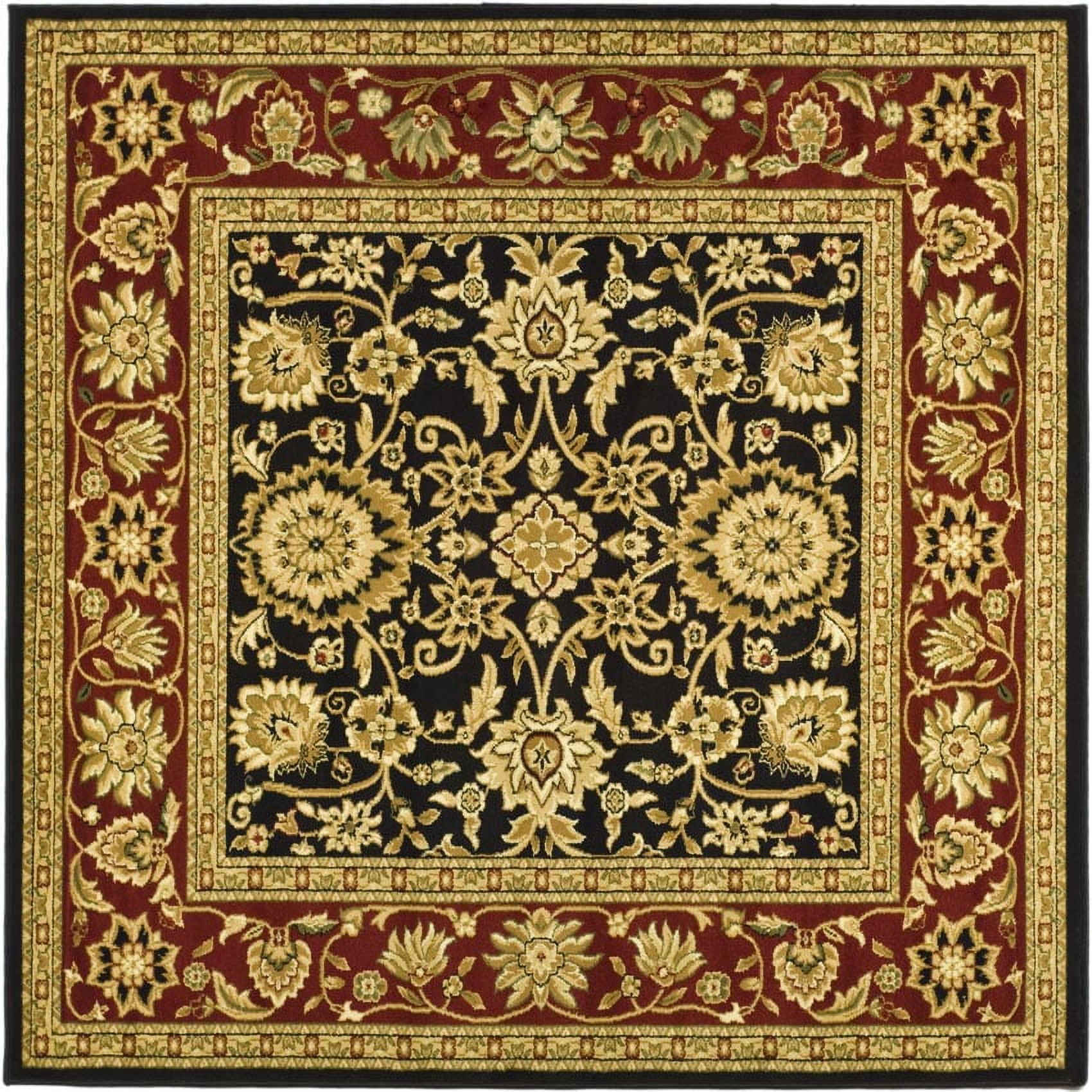 Lyndhurst Black and Red Synthetic Square Area Rug