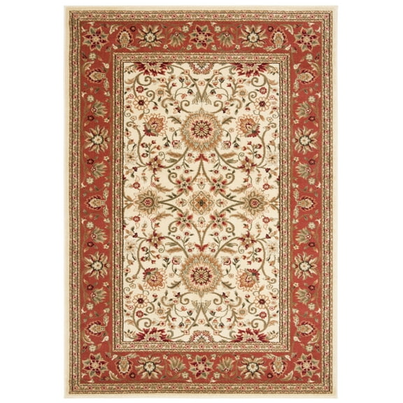 SAFAVIEH Lyndhurst Victoria Floral Area Rug, Ivory/Rust, 2'3" x 4'