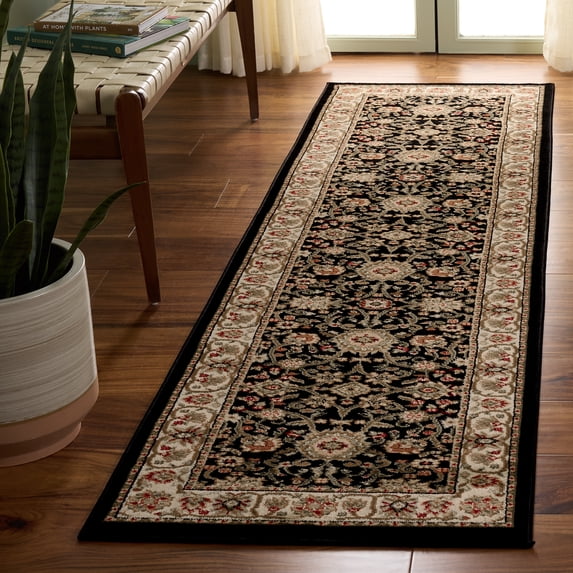 Safavieh Lyndhurst Victoria Floral Runner Rug, Black/Ivory, 2'3" x 22'