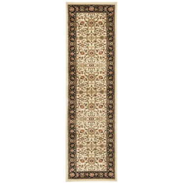 SAFAVIEH Lyndhurst Victoria Floral Runner Rug, Ivory/Black, 2'3" x 10'