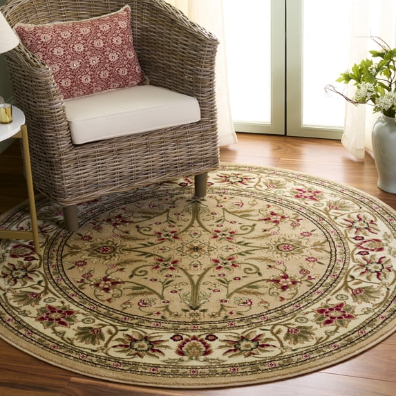 Safavieh Lyndhurst Victoria Floral Area Rug, Beige/Ivory, 8' x 8' Round