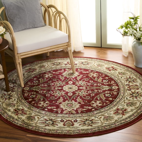 Safavieh Lyndhurst Victoria Floral Area Rug, Red/Ivory, 8' x 8' Round