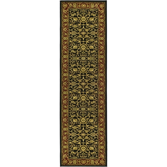SAFAVIEH Lyndhurst Victoria Traditional Floral Runner Rug, Black/Red, 2'3" x 6'