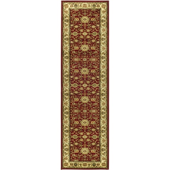 SAFAVIEH Lyndhurst Victoria Traditional Floral Runner Rug, Red/Ivory, 2'3" x 22'
