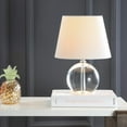thumbnail image 1 of Safavieh 14 in 1-Light Contemporary Chrome-Plated, Clear Table Lamps with Crystal Glass Off-White Glam Globe, 1 of 4