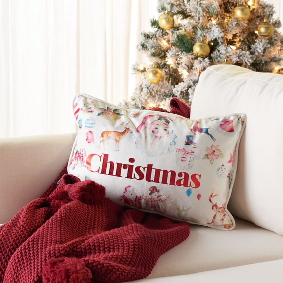 SAFAVIEH Mable Novelty Pillow, 13" x 21", Assorted/Red