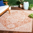 thumbnail image 1 of SAFAVIEH Machine Washable Rug Indoor/Outdoor Bermuda Collection - Bermuda Stacy Medallion Indoor/Outdoor Runner Rug, Rust/Ivory, 2' x 8', 1 of 6