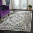 thumbnail image 1 of SAFAVIEH Madison Aimee Floral Bordered Area Rug, Light Grey/Fuchsia, 9' x 12', 1 of 7