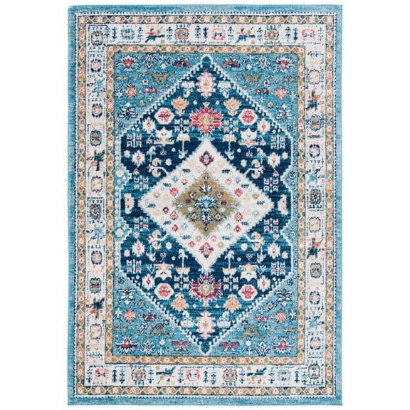 SAFAVIEH Madison Altan Oriental Area Rug, Light Blue/Ivory, 5'3" x 7'6"