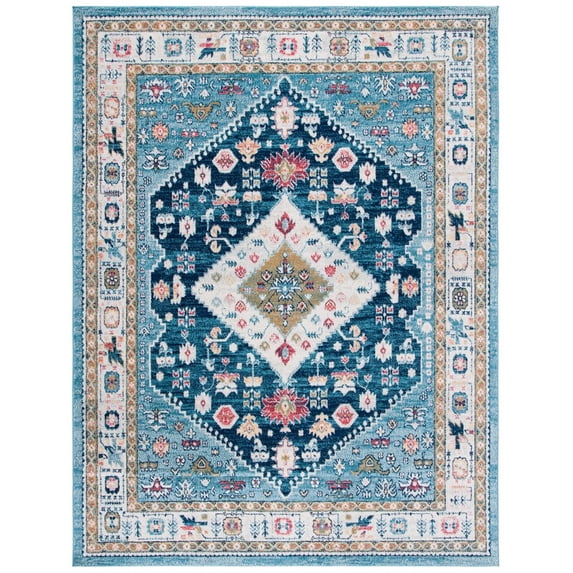 SAFAVIEH Madison Altan Oriental Area Rug, Light Blue/Ivory, 9' x 12'