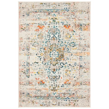 SAFAVIEH Madison Alys Vintage Traditional Area Rug, Cream/Blue, 2'2" x 4'