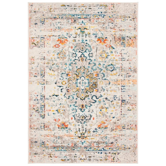 SAFAVIEH Madison Alys Vintage Traditional Area Rug, Cream/Blue, 2'2" x 4'