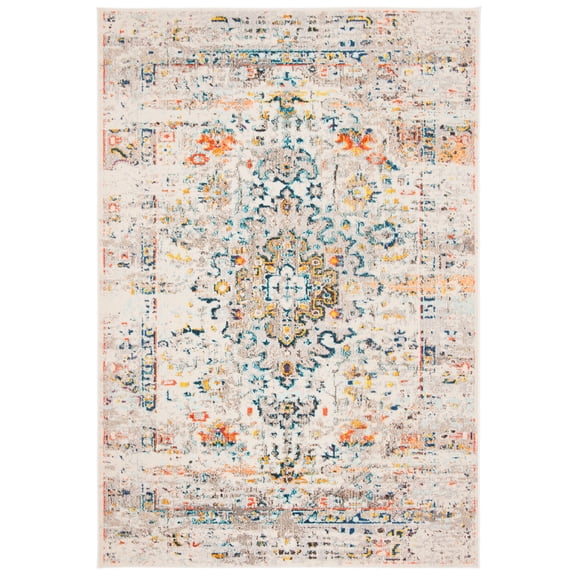 SAFAVIEH Madison Alys Vintage Traditional Area Rug, Cream/Blue, 3' x 5'