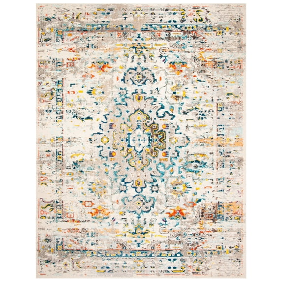 SAFAVIEH Madison Alys Vintage Traditional Area Rug, Cream/Blue, 8' x 10'