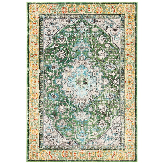 SAFAVIEH Madison Alys Vintage Traditional Area Rug, Green/Turquoise, 3' x 5'