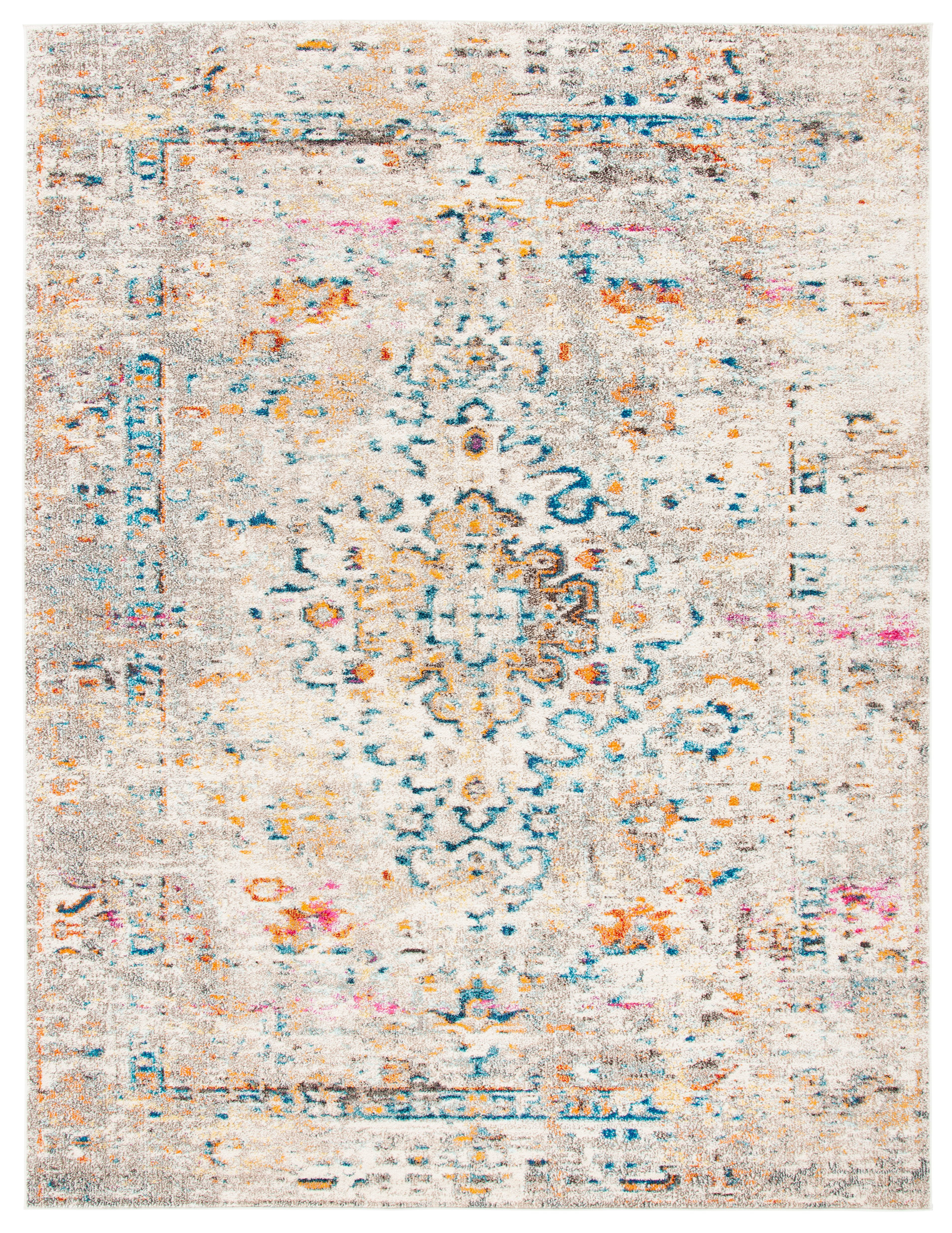 Luxor Elegance 72'' Round Gray Synthetic Easy-Care Area Rug