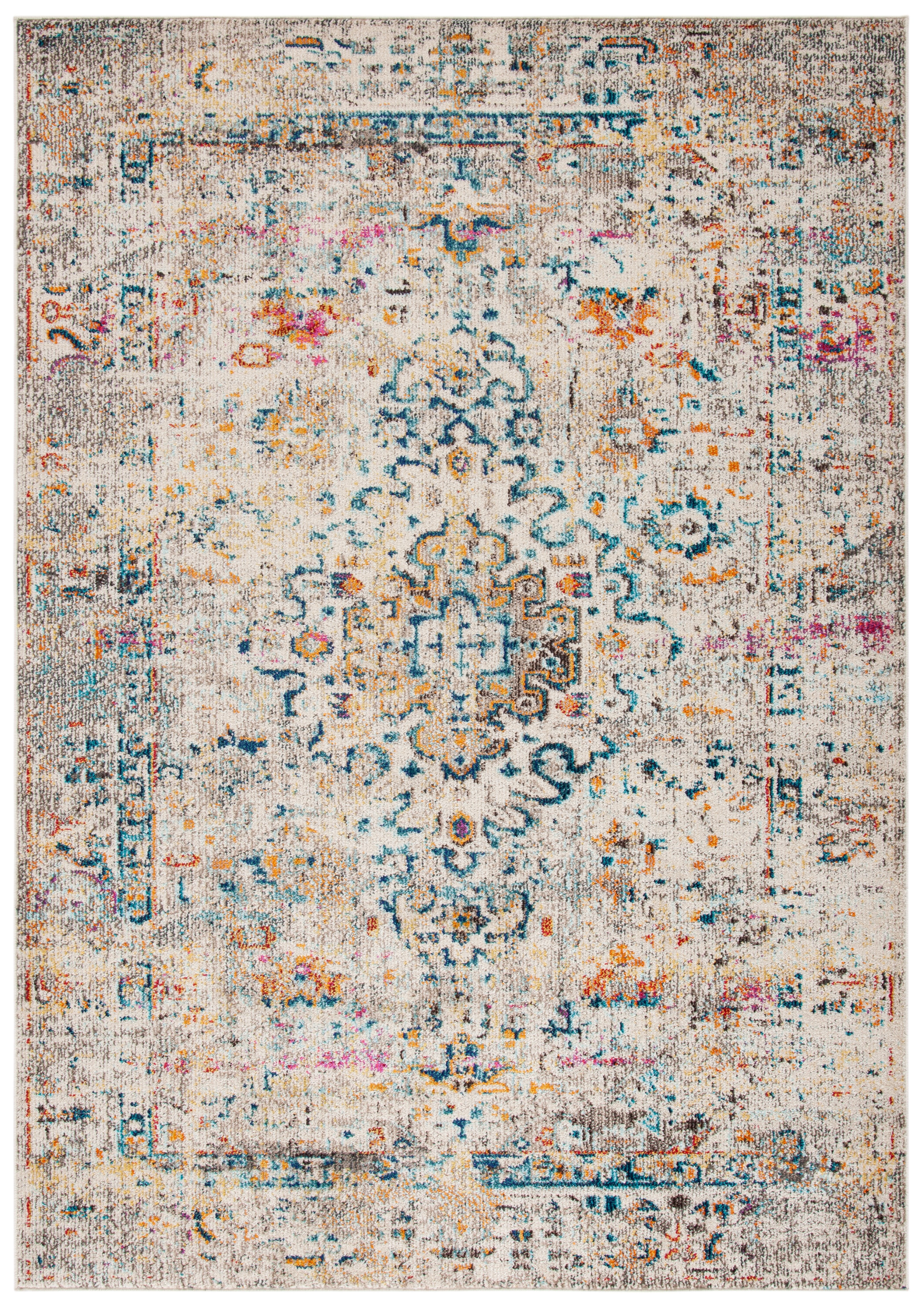 Elegant Gray and Gold Synthetic 5'3" x 7'6" Hand-Knotted Area Rug