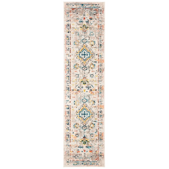 SAFAVIEH Madison Alys Vintage Traditional Runner Rug, Cream/Blue, 2'2" x 14'