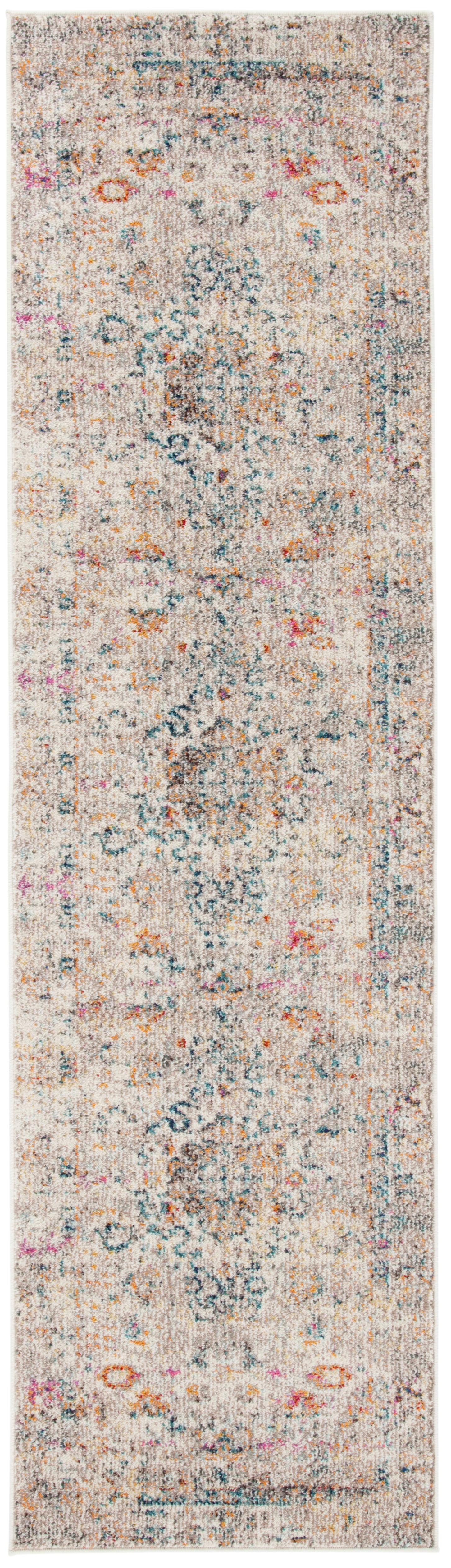 Elegant Metro Modern 2'2" x 14' Grey & Gold Synthetic Runner Rug