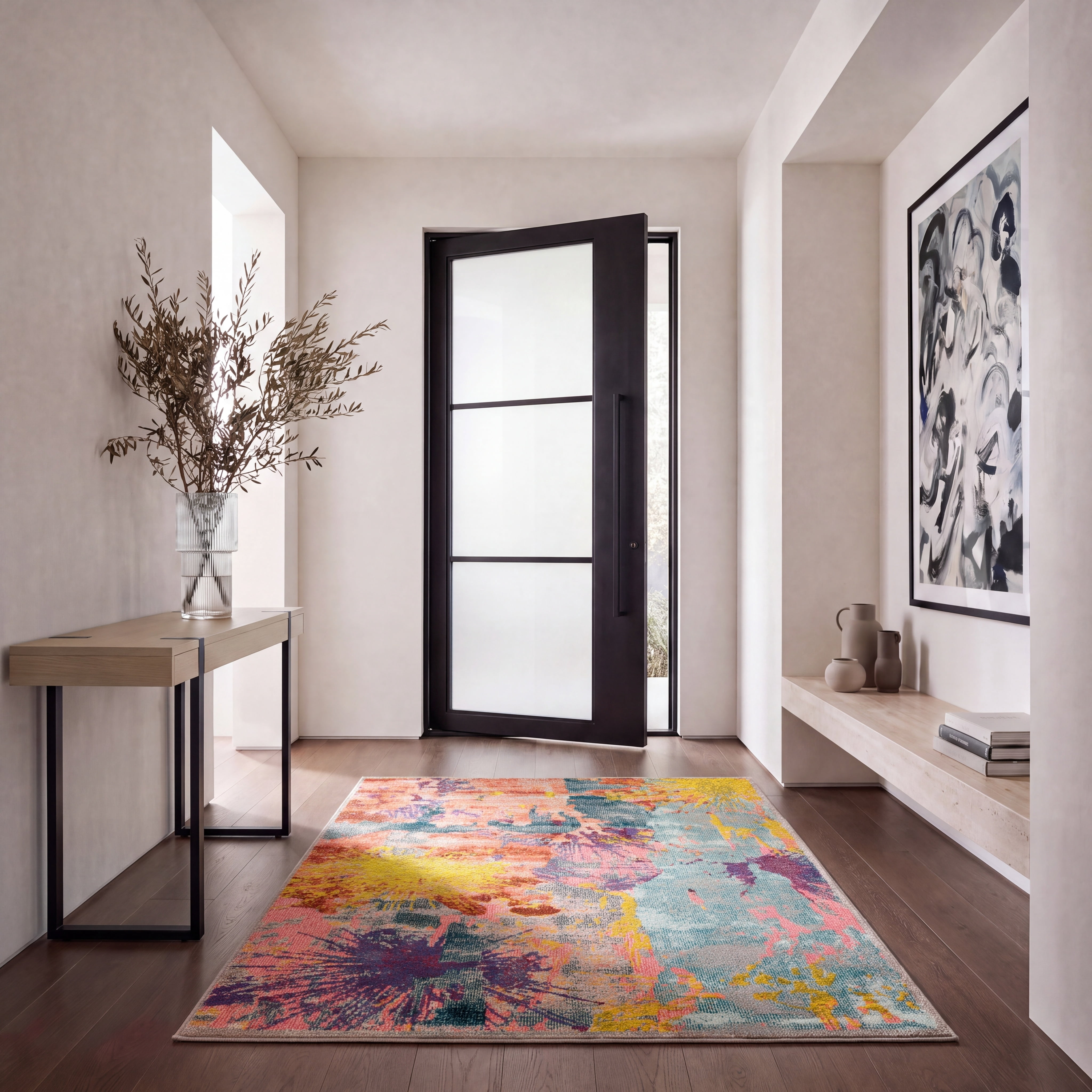 Safavieh Madison Anabelle Geometric Area Rug, Blue/Orange, 5'3" x 7'6"