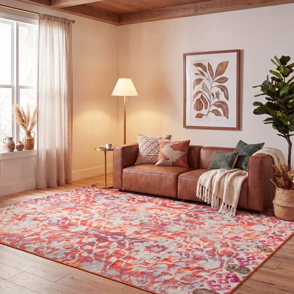 Safavieh Madison Bayon Damask Area Rug, Orange/Ivory, 8' x 10'
