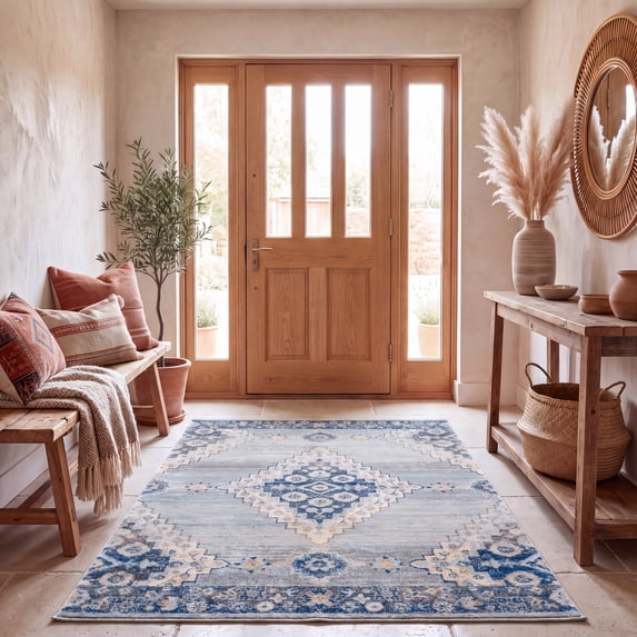 Safavieh Madison Brandon Oriental Area Rug, Gray/Cream, 5'3" x 7'6"